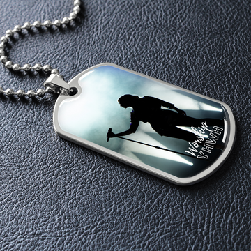 Worship YHWH | Female Singer On Stage | Dog Tag Necklace