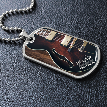 Worship Changes Everything | Electric Guitar Hollow | Dog Tag Necklace
