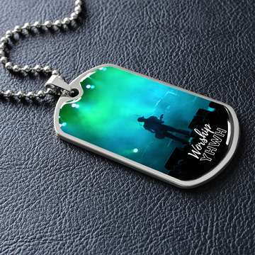 Worship YHWH | Electric Guitarist | Dog Tag Necklace