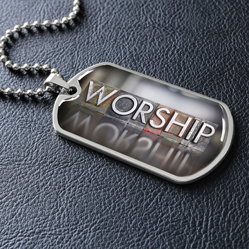 Worship | Blocks | Dog Tag Necklace