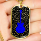 Dog Tag Necklace Black | Music Pattern Cutout  | Blue Guitar