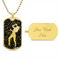 Dog Tag Necklace Black | Female Singer Cutout | Music Notes Cutout | Distressed