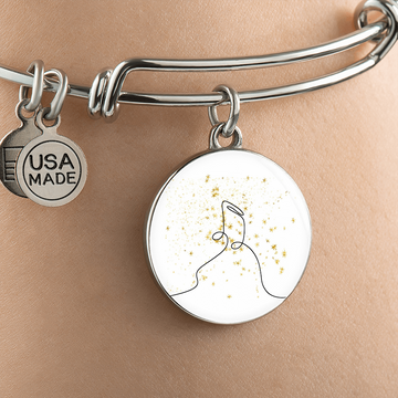 Music Notes Gold Stars | Circle Bangle | Gift for Musician