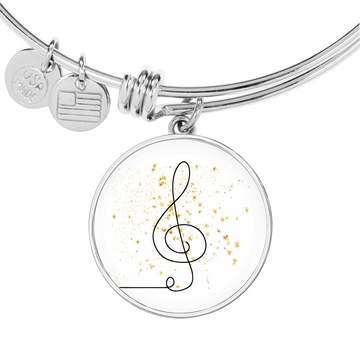 Music Clef Gold Start | Circle Bangle | Gift for Musician