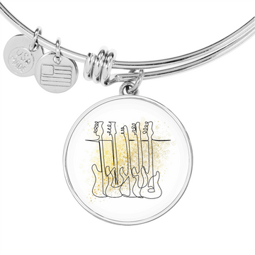 Guitars Gold Splatter | Circle Bangle | Gift for Guitarist