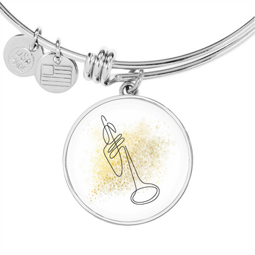 Trumpet Gold Splatter | Circle Bangle | Gift for Trumpetist