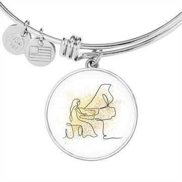 Grand Piano Gold Splatter | Circle Bangle | Gift for Pianist