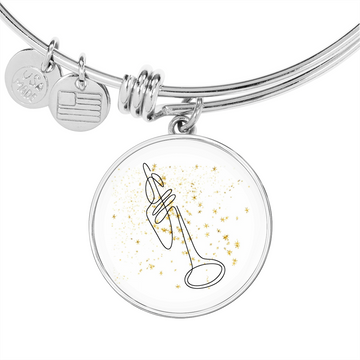 Trumpet Gold Stars | Circle Bangle | Gift for Trumpetist