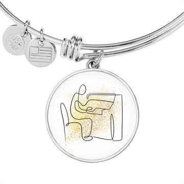 Piano Gold Splatter | Circle Bangle | Gift for Pianist