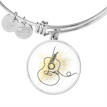 Acoustic Gold Splatter | Circle Bangle | Gift for Acoustic Guitarist