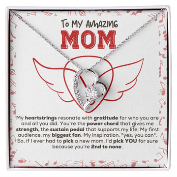 Necklace with Personalized Message Card My Heartstrings Resonate | Guitarist Gift for Mom
