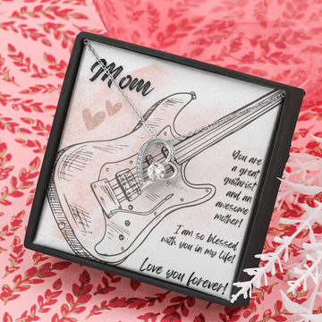 Love You Forever | Electric Guitarist Mom | Pink | Necklace