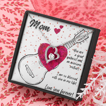 Love You Forever | Guitarist Mom | Hearts | Necklace