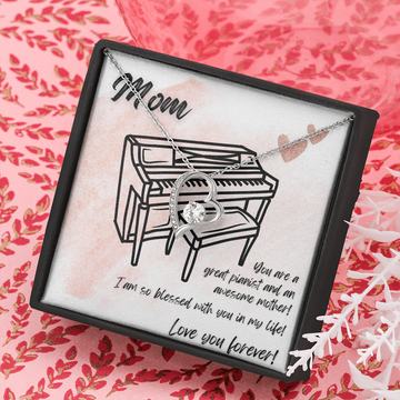 Love You Forever | Pianist Mom | Pink | Necklace