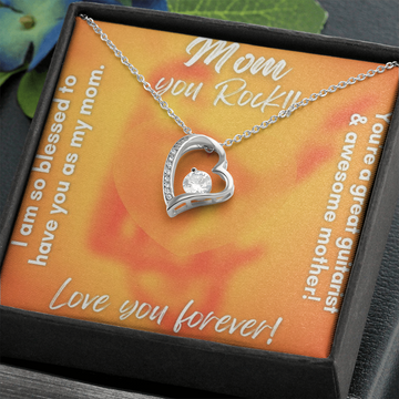 Love You Forever | Mom | Electric Guitar Player | Necklace