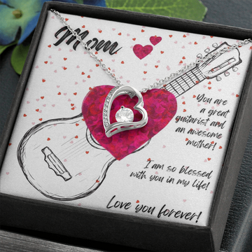 Love You Forever | Guitarist Mom | Hearts | Necklace - Givtz Back