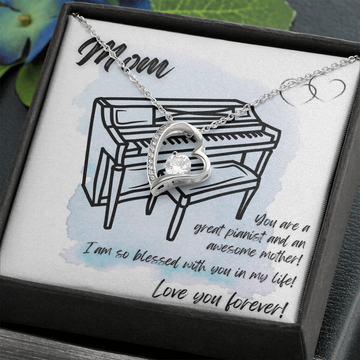 Love You Forever | Pianist Mom | Blue | Necklace