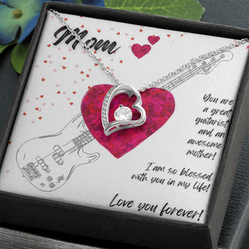 Love You Forever | Bassist Mom | Hearts | Necklace