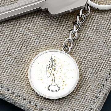 Trumpet Gold Stars | Circle Pendant Keychain | Gift for Trumpetist