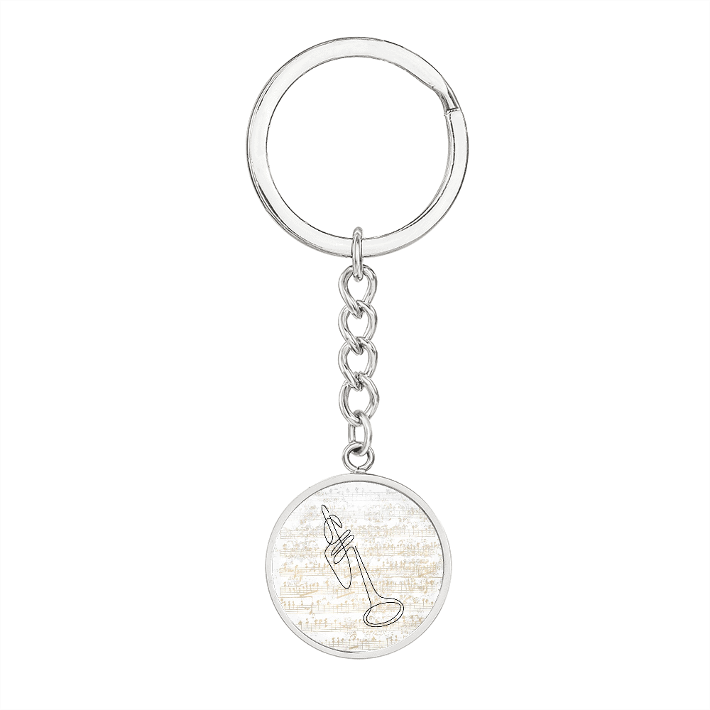 Trumpet Sheet Music | Circle Pendant Keychain | Gift for Trumpetist