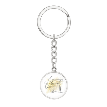 Piano Gold Splatter | Circle Pendant Keychain | Gift for Pianist