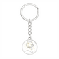 Head Phones Gold Stars | Circle Pendant Keychain | Gift for Music Lover