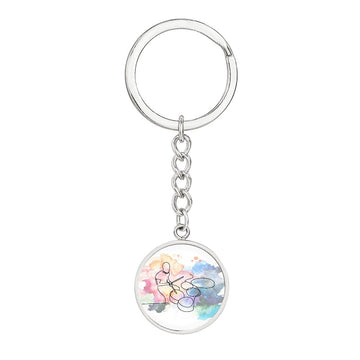 Drummer Colorful | Circle Pendant Keychain | Gift for Drummer