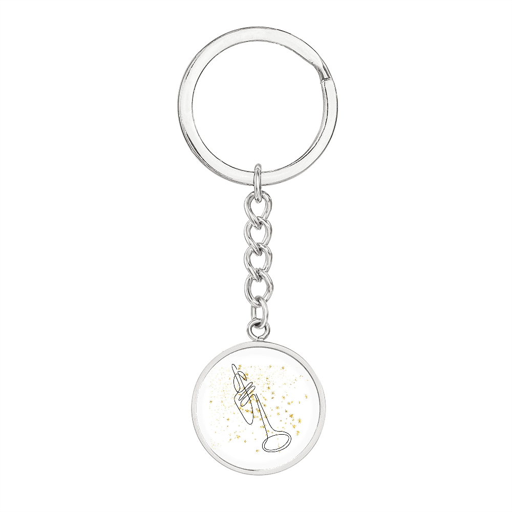 Trumpet Gold Stars | Circle Pendant Keychain | Gift for Trumpetist