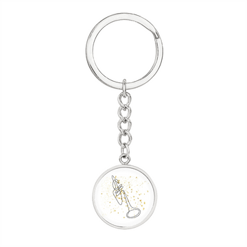 Trumpet Gold Stars | Circle Pendant Keychain | Gift for Trumpetist