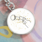 Microphone Gold Stars | Circle Pendant Keychain | Gift for Singer
