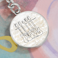 Bass Guitar Sheet Music | Circle Pendant Keychain | Gift for Bassist
