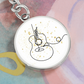 Acoustic Guitar Gold Stars | Circle Pendant Keychain | Gift for Guitarist