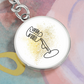 Vintage Microphone Gold Splatter | Circle Pendant Keychain | Gift for Singer
