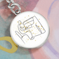 Piano Gold Stars | Circle Pendant Keychain | Gift for Pianist