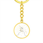 Music Notes Gold Stars | Circle Pendant Keychain | Gift for Musician