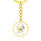 Head Phones Gold Splatter | Circle Pendant Keychain | Gift for Music Lover