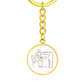 Piano Gold Stars | Circle Pendant Keychain | Gift for Pianist