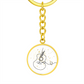 Acoustic Guitar Gold Stars | Circle Pendant Keychain | Gift for Guitarist