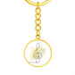 Music Clef Gold Splatter | Circle Pendant Keychain | Gift for Musician