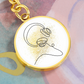 Head Phones Gold Splatter | Circle Pendant Keychain | Gift for Music Lover