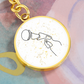 Microphone Music Notes | Circle Pendant Keychain | Gift for Singer