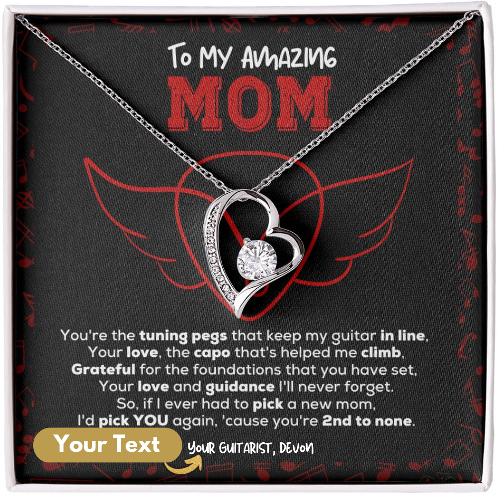 Necklace with Personalized Message Card You're the Tuning Pegs | Guitarist Gift for Mom